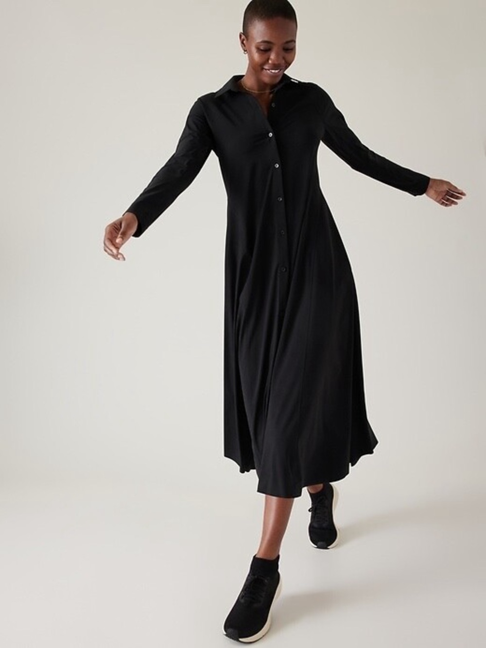 Athleta cosmic layer maxi long sleeve dress, medium NWOT